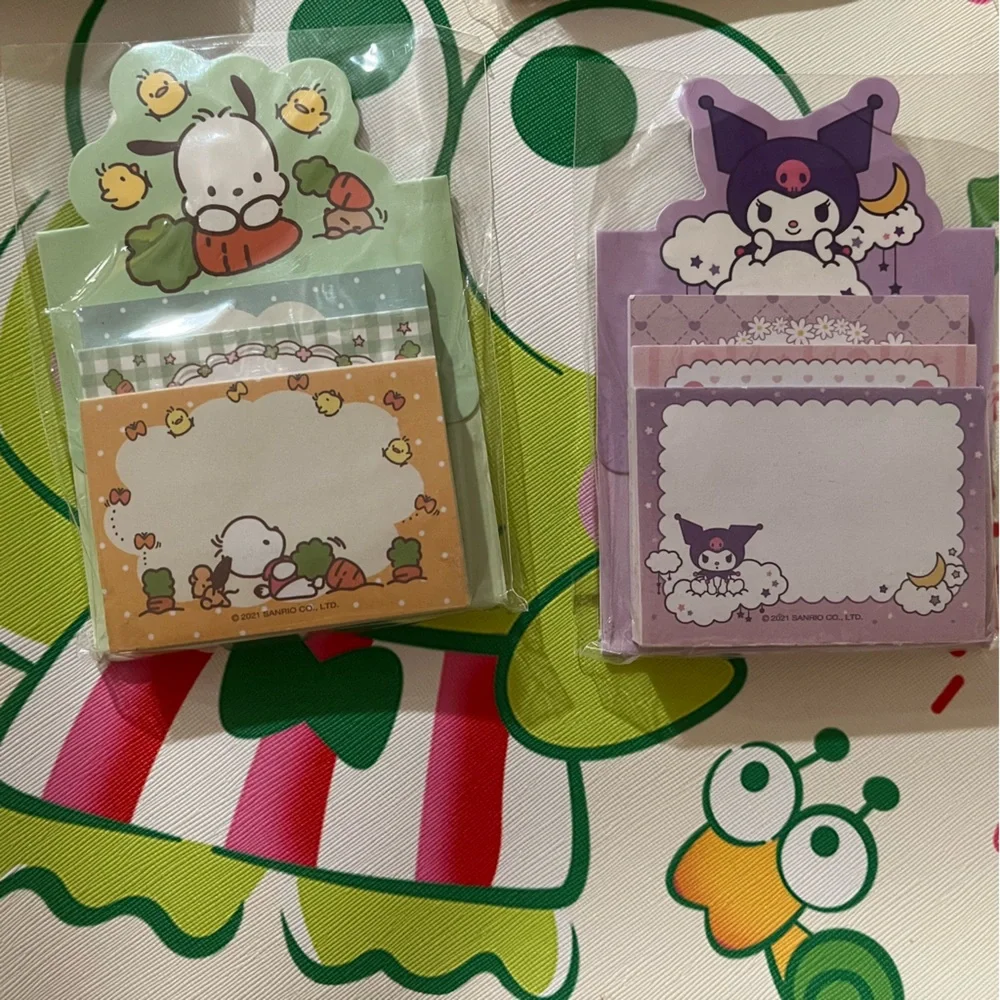 Set of 5 Sanrio Characters 3 Layer Sticky Note Memo Slips with Built-in Holder